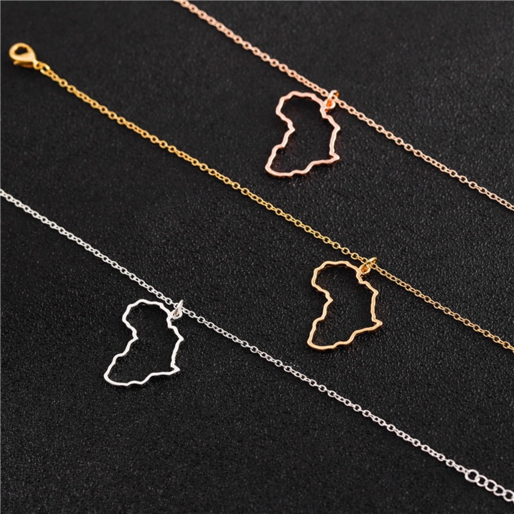 Africa Map Link Chain and Pendant - Dainty Jewelry - Picture 12 of 12